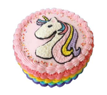 Tart Cake Motif Unicorn 18cm Bulat